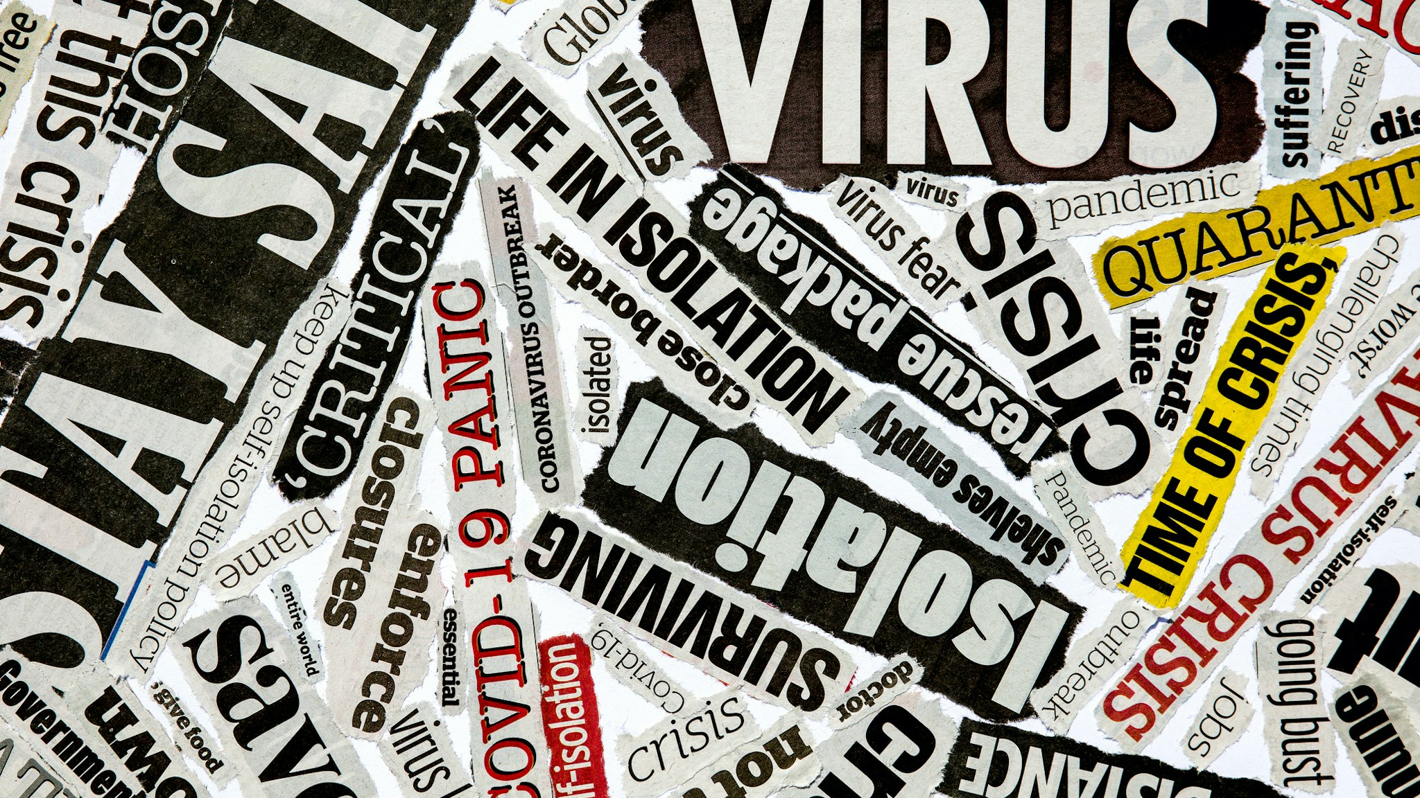 Newspaper clippings of Coronavirus pandemic