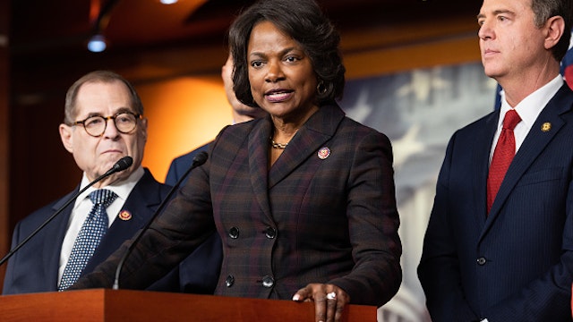 WASHINGTON, UNITED STATES - JANUARY 28 2020: U.S. Representative, Val Demings (D-FL) speaking about the Senate impeachment trial.- PHOTOGRAPH BY Michael Brochstein / Echoes Wire/ Barcroft Media