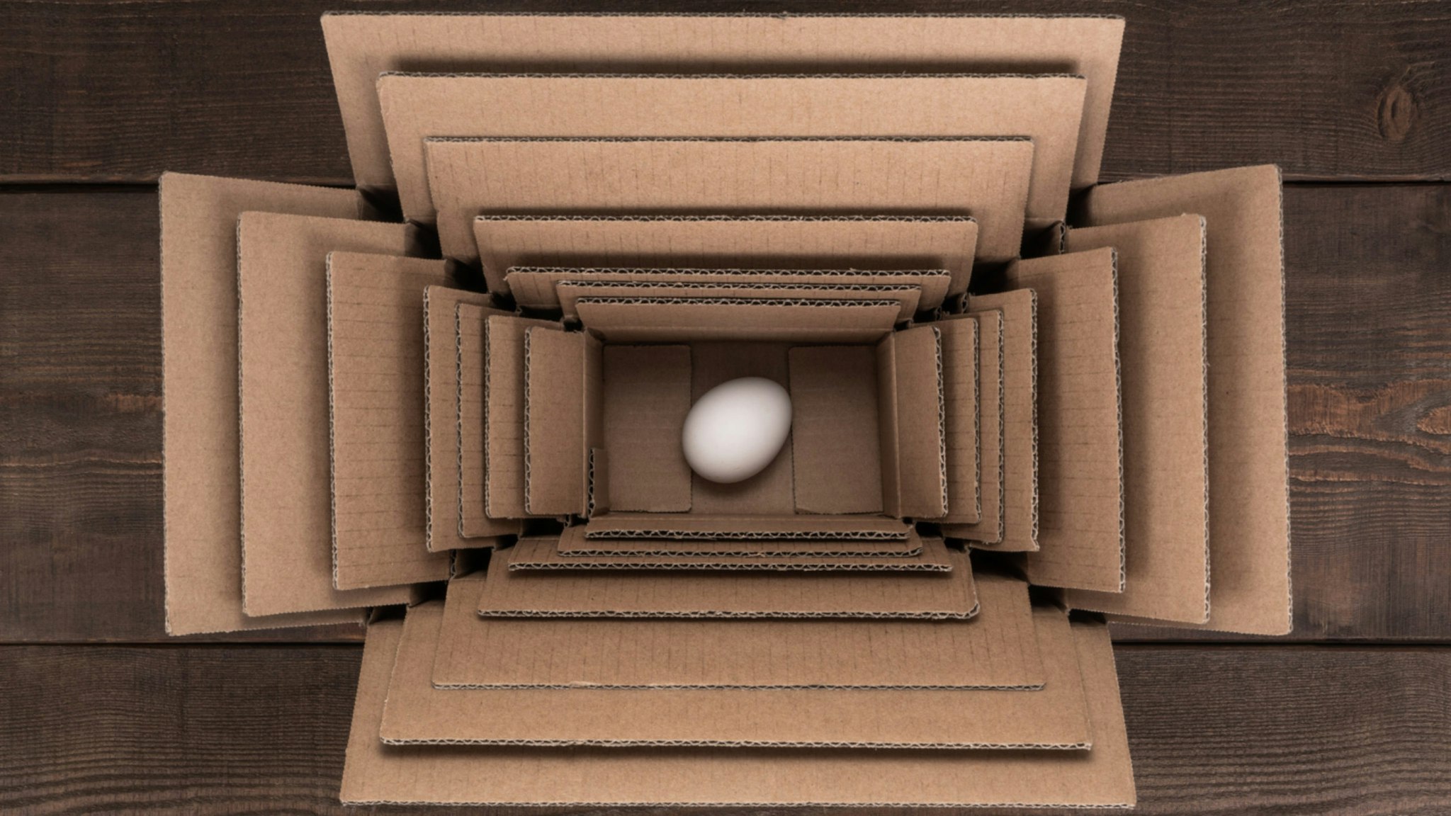 Egg in boxes.