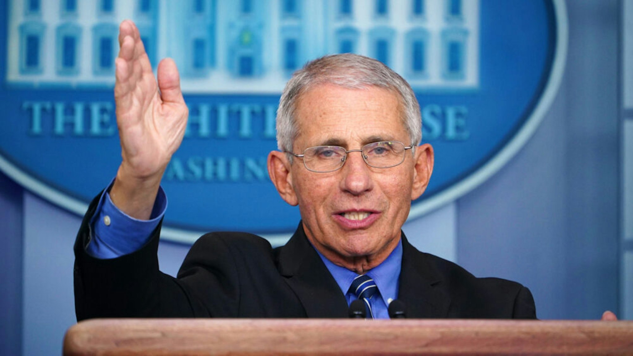 Director of the National Institute of Allergy and Infectious Diseases Anthony Fauci speaks during the daily briefing on the novel coronavirus, COVID-19, at the White House on March 24, 2020, in Washington, DC.