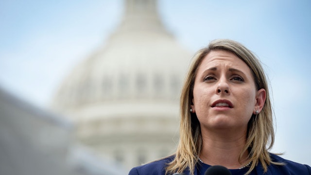 Rep. Katie Hill, D-Calif., speaks at a press conference to introduce ACTION for National Service outside of the Capitol on Tuesday June 25, 2019.