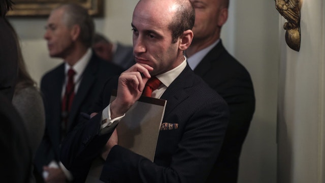 Stephen Miller, White House senior advisor for policy, listens during a Cabinet Meeting with U.S. Donald Trump,