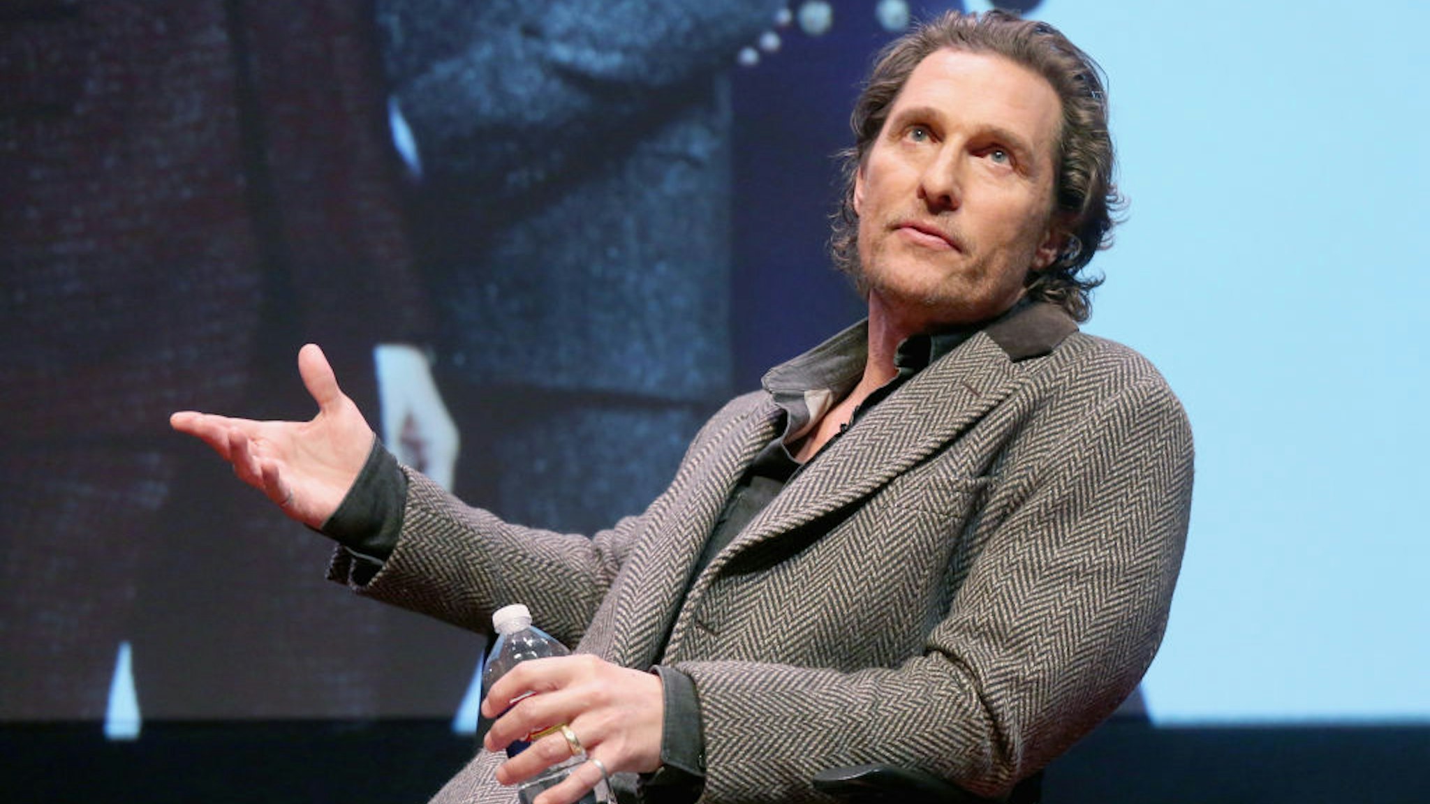 Matthew McConaughey participates in a Q&A after a special screening of his new film "The Gentlemen" at Hogg Memorial Auditorium at The University of Texas at Austin on January 21, 2020 in Austin, Texas.