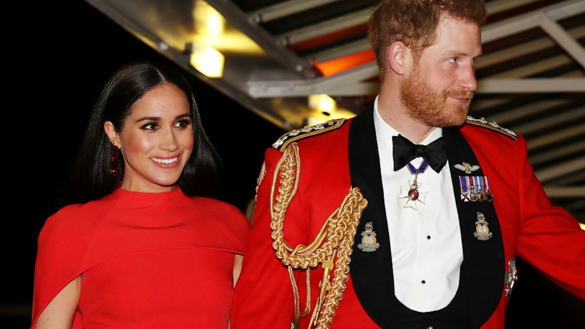 Prince Harry, Duke of Sussex and Meghan, Duchess of Sussex arrive to attend the Mountbatten Music Festival at Royal Albert Hall on March 7, 2020 in London, England.