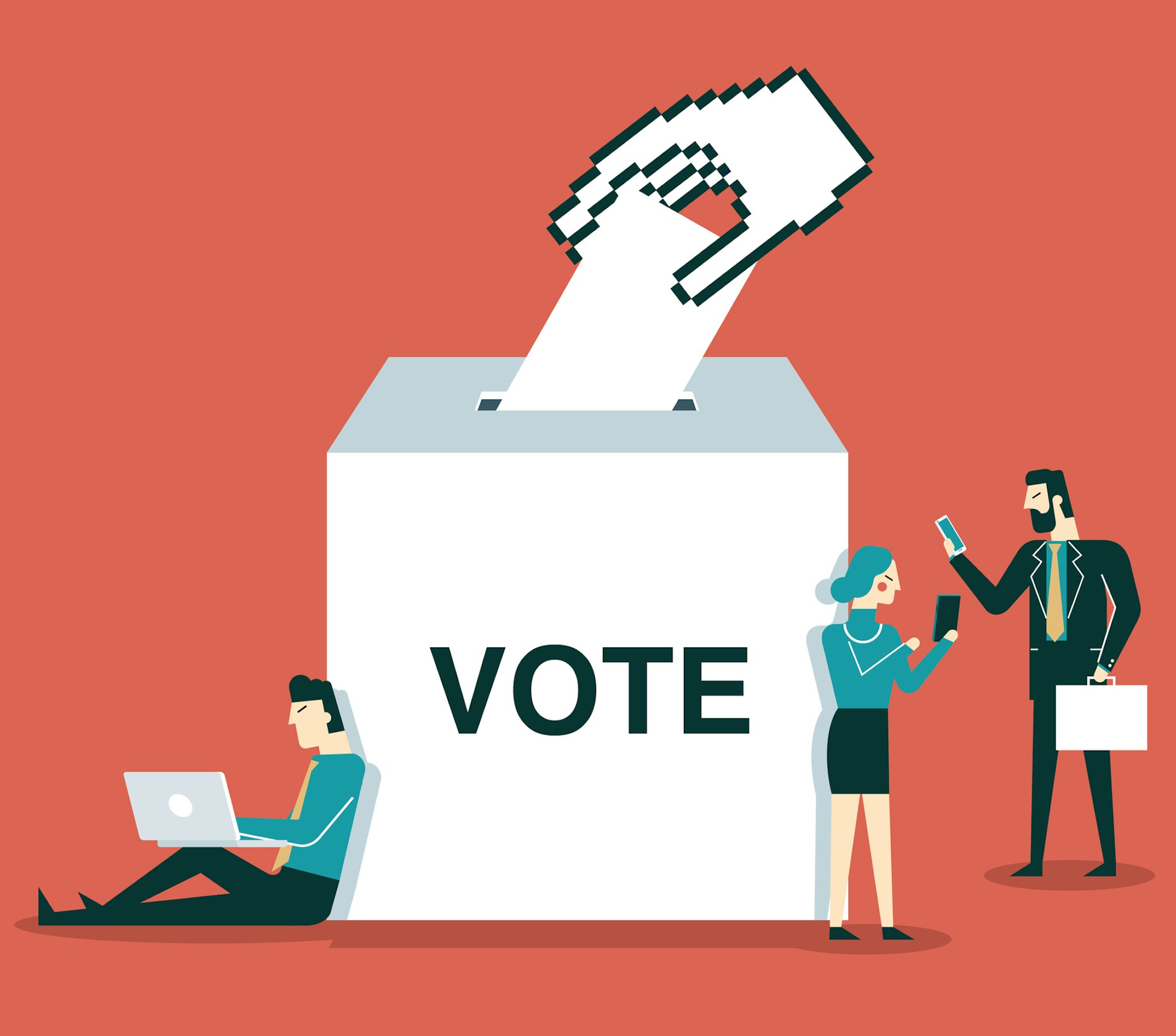 On-line Voting - Voters - stock vector