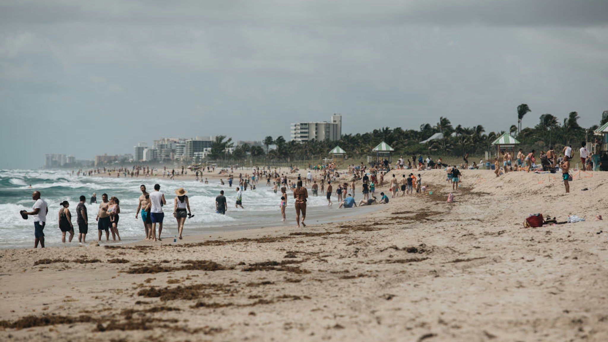 People gather at the beach in Delray Beach, Florida, U.S., on Saturday May 23, 2020.