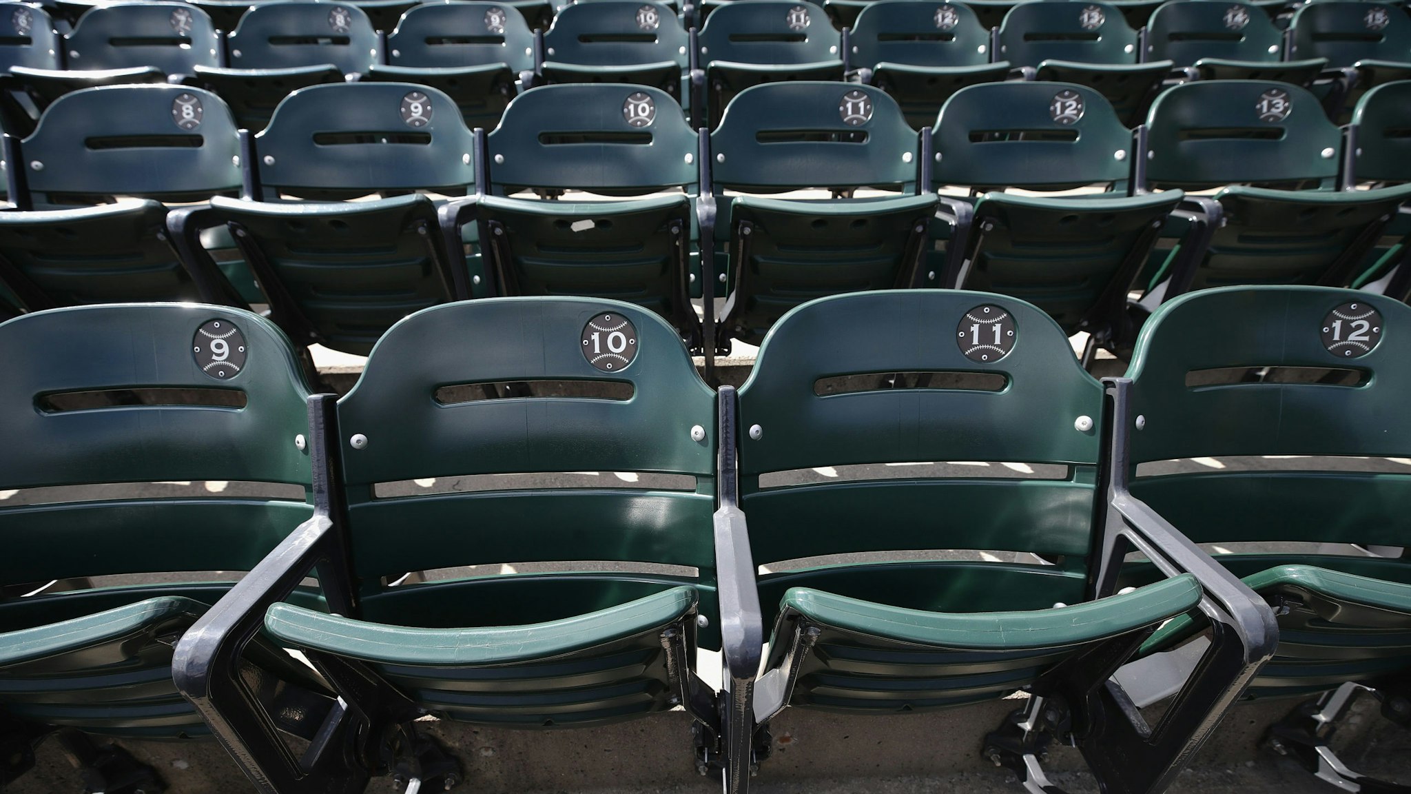 CHICAGO, ILLINOIS - MAY 08: A general view of seats in the outfield at Guaranteed Rate Feld, home of the Chicago White Sox, on May 08, 2020 in Chicago, Illinois. The 2020 Major League Baseball season is on hold due to the COVID-19 pandemic. (Photo by Jonathan Daniel/Getty Images)