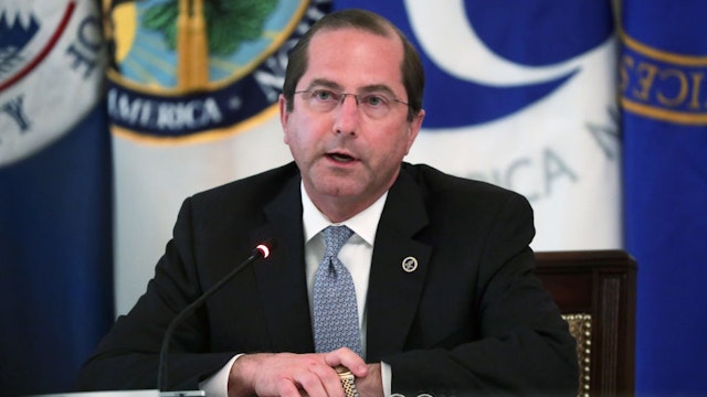 U.S. Secretary of Health and Human Services Alex Azar speaks during a cabinet meeting in the East Room of the White House on May 19, 2020 in Washington, DC.