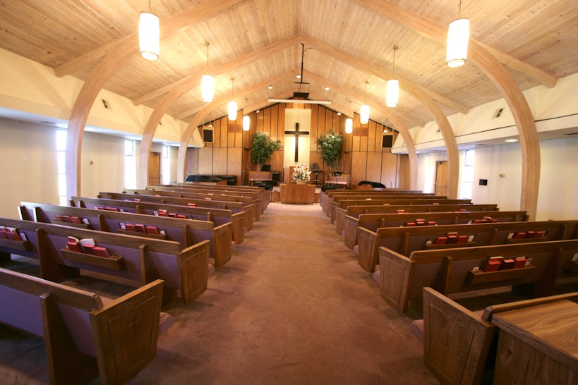 Small Church Sanctuary - stock photo