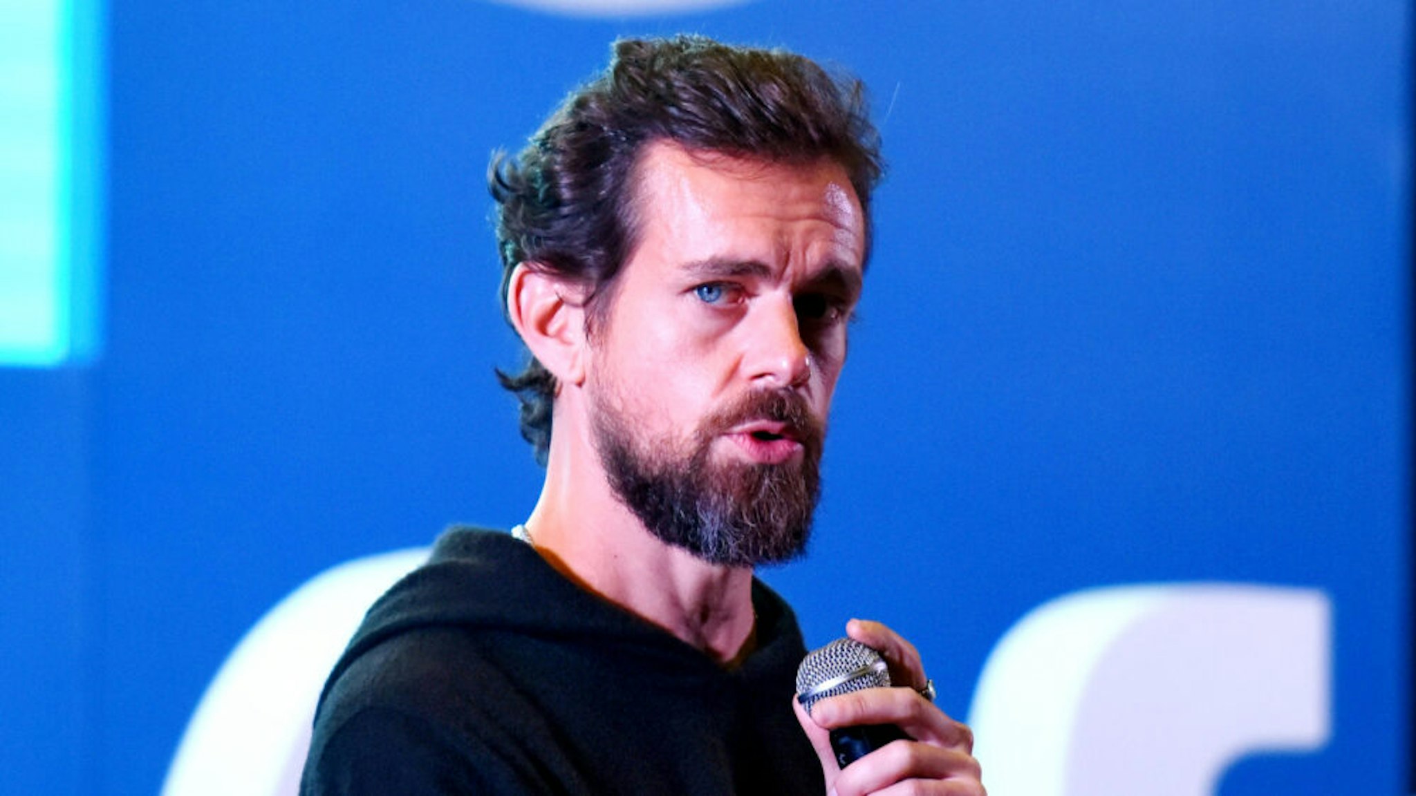 NEW DELHI, INDIA - NOVEMBER 12: Twitter CEO and Co Founder, Jack Dorsey addresses students at the Indian Institute of Technology (IIT), on November 12, 2018 in New Delhi, India.