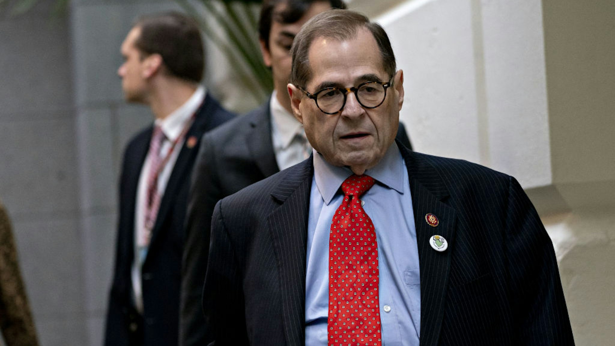 Representative Jerry Nadler, a Democrat from New York, arrives to a weekly Democratic caucus meeting at the U.S. Capitol in Washington, D.C., U.S., on Wednesday, Feb. 5, 2020. President Donald Trump's inevitable acquittal in the Senate's impeachment trial today has some House Democrats fretting that they should have delivered a more complete case to argue for his removal. Photographer: Andrew Harrer/Bloomberg via Getty Images