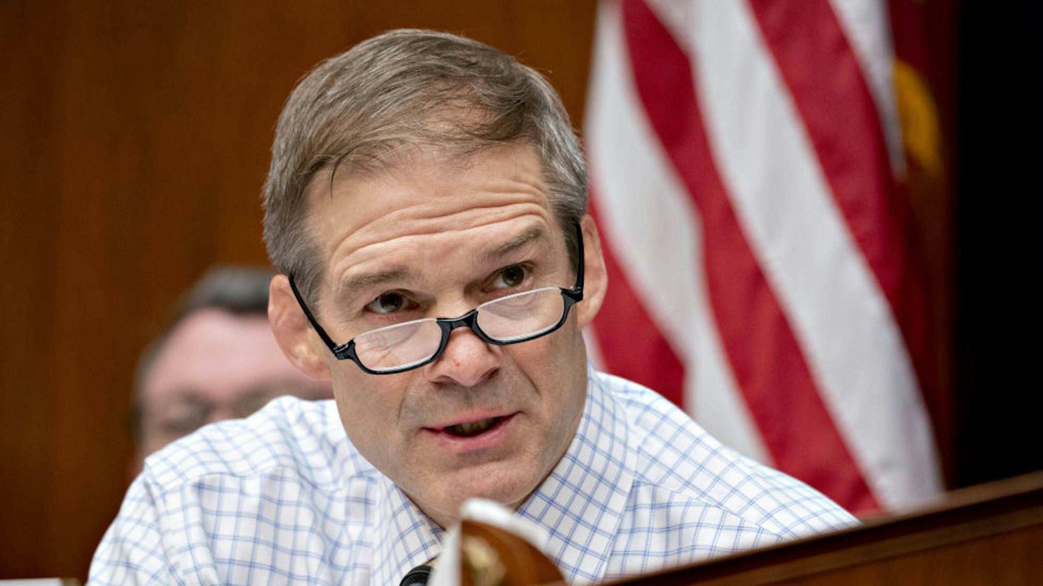 Representative Jim Jordan, a Republican from Ohio and ranking member of the House Oversight Committee, makes an opening statement during a hearing in Washington, D.C., U.S., on Wednesday, March 11, 2020. The U.S. has shifted into a new phase of its coronavirus response after efforts to stamp out sparks of an outbreak have failed. Authorities now are focusing on limiting damage.