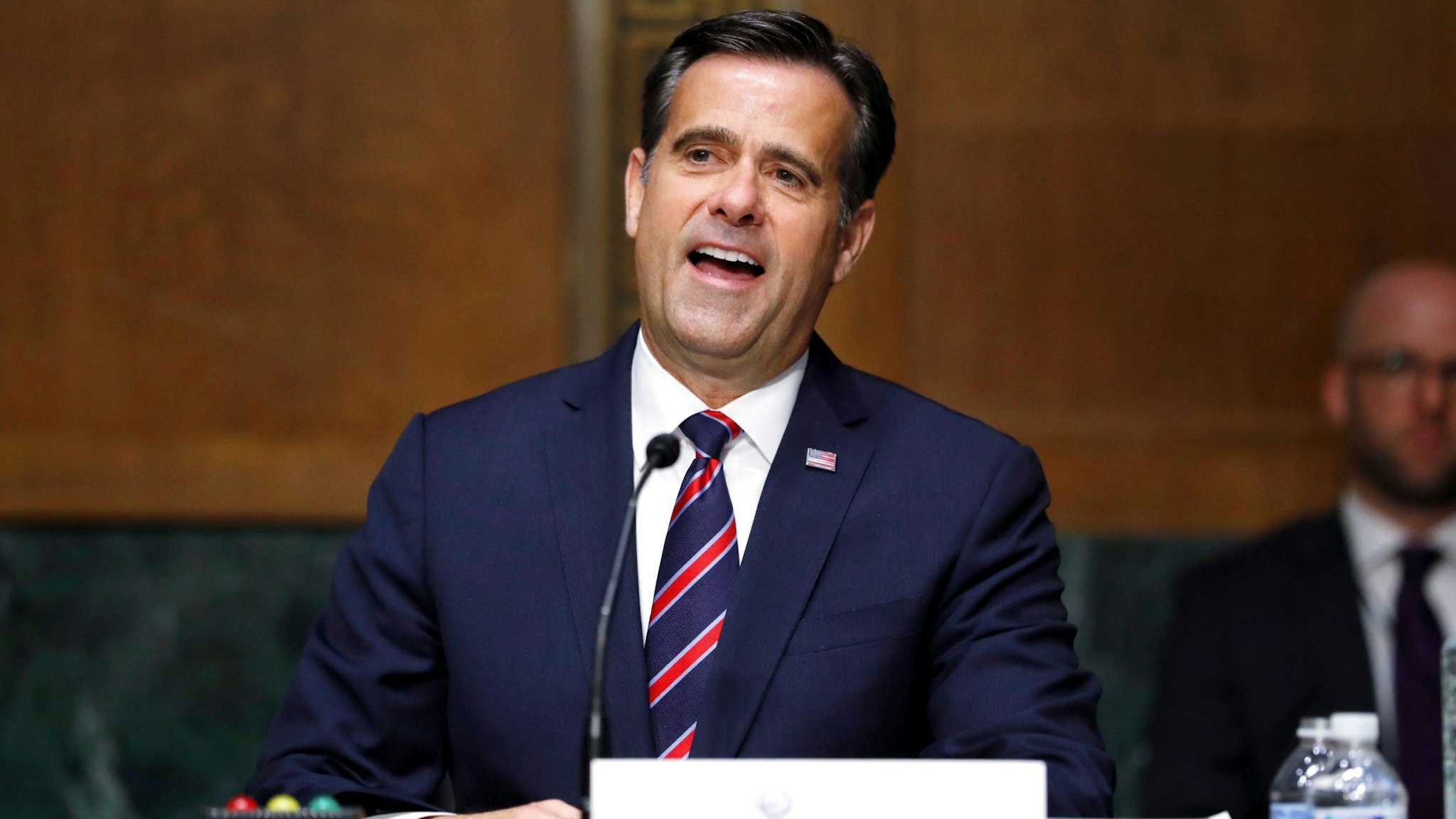 Rep. John Ratcliffe, R-TX, gives an opening statement before a Senate Intelligence Committee nomination hearing on Capitol Hill in Washington,DC on May 5, 2020. - The panel is considering Ratcliffes nomination for Director of National Intelligence.