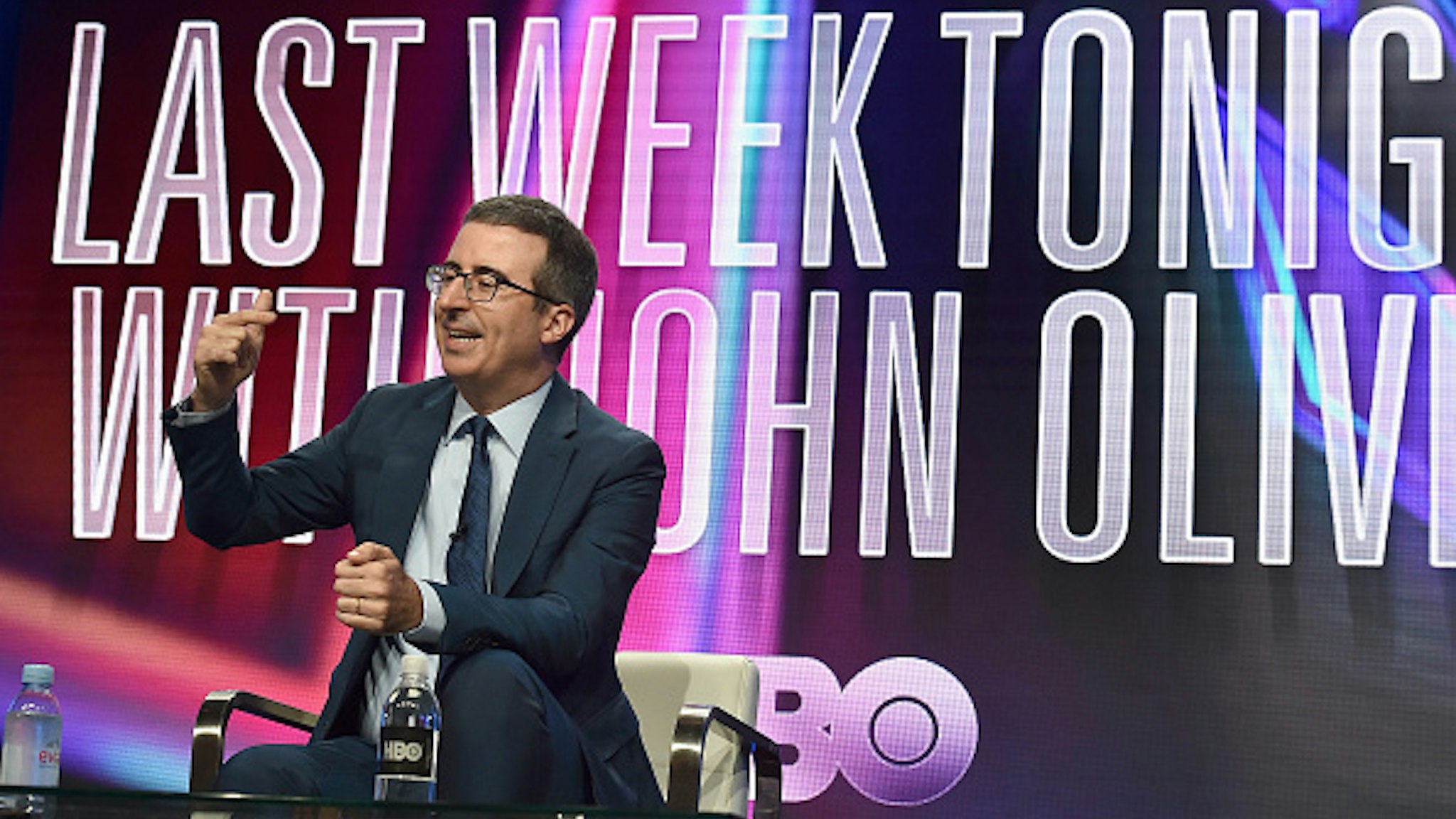 BEVERLY HILLS, CA - JULY 25: John Oliver speaks onstage at HBO Summer TCA 2018 at The Beverly Hilton Hotel on July 25, 2018 in Beverly Hills, California.