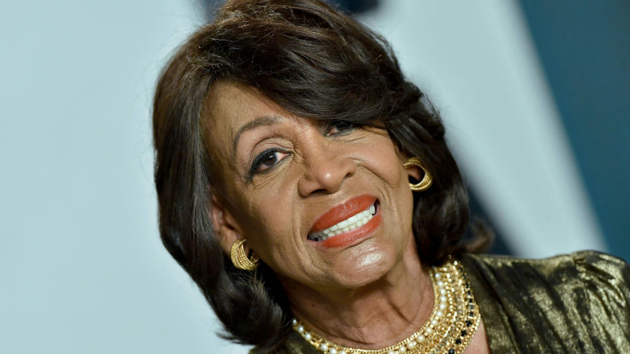 Maxine Waters attends the 2020 Vanity Fair Oscar Party hosted by Radhika Jones at Wallis Annenberg Center for the Performing Arts on February 09, 2020 in Beverly Hills, California. (Photo by Axelle/Bauer-Griffin/FilmMagic)