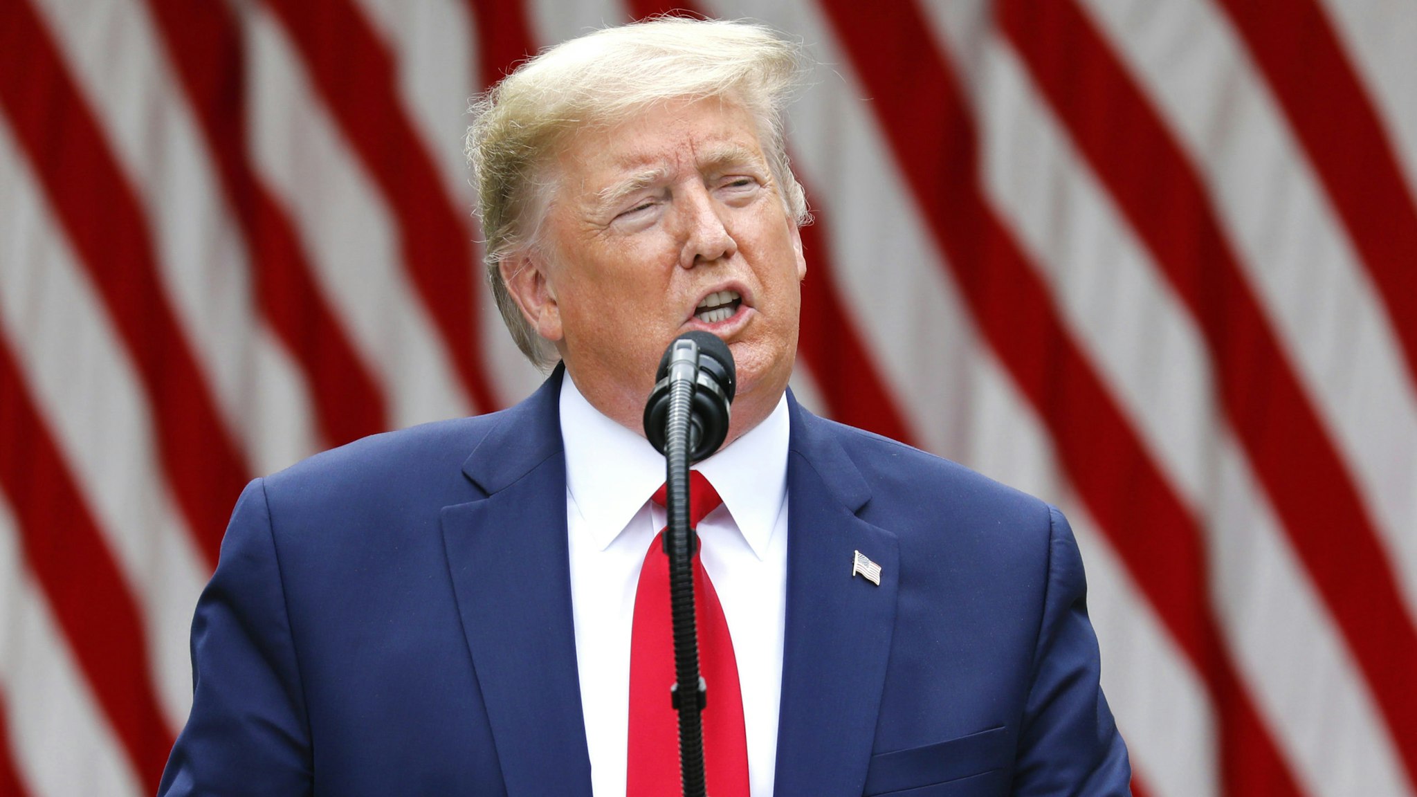 U.S. President Donald Trump speaks during a news conference with members of his administration in the Rose Garden of the White House in Washington, D.C., U.S., on Friday, May 29, 2020. Trump said the U.S. will terminate its relationship with the World Health Organization, which he has accused of being under Chinese control and failing to provide accurate information about the spread of coronavirus.