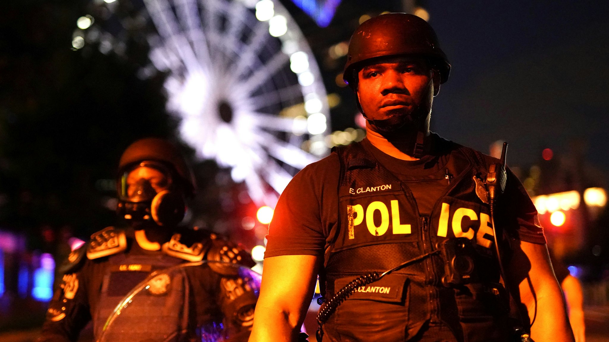 ATLANTA, GA - MAY 31: A police officer is seen during a demonstration on May 31, 2020 in Atlanta, Georgia. Across the country, protests have erupted following the recent death of George Floyd while in police custody in Minneapolis, Minnesota.