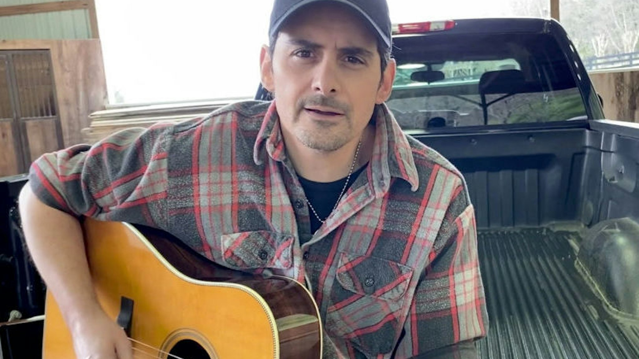 A star-studded lineup will perform on ACM¬Æ PRESENTS: OUR COUNTRY, a new two-hour special featuring intimate conversations and at-home acoustic performances with Country Music's biggest stars, along with clips of their favorite moments from the Academy of Country Music Awards' 55-year history. Pictured: Brad Paisley. Photo is a screen grab. (Photo by CBS via Getty Images)