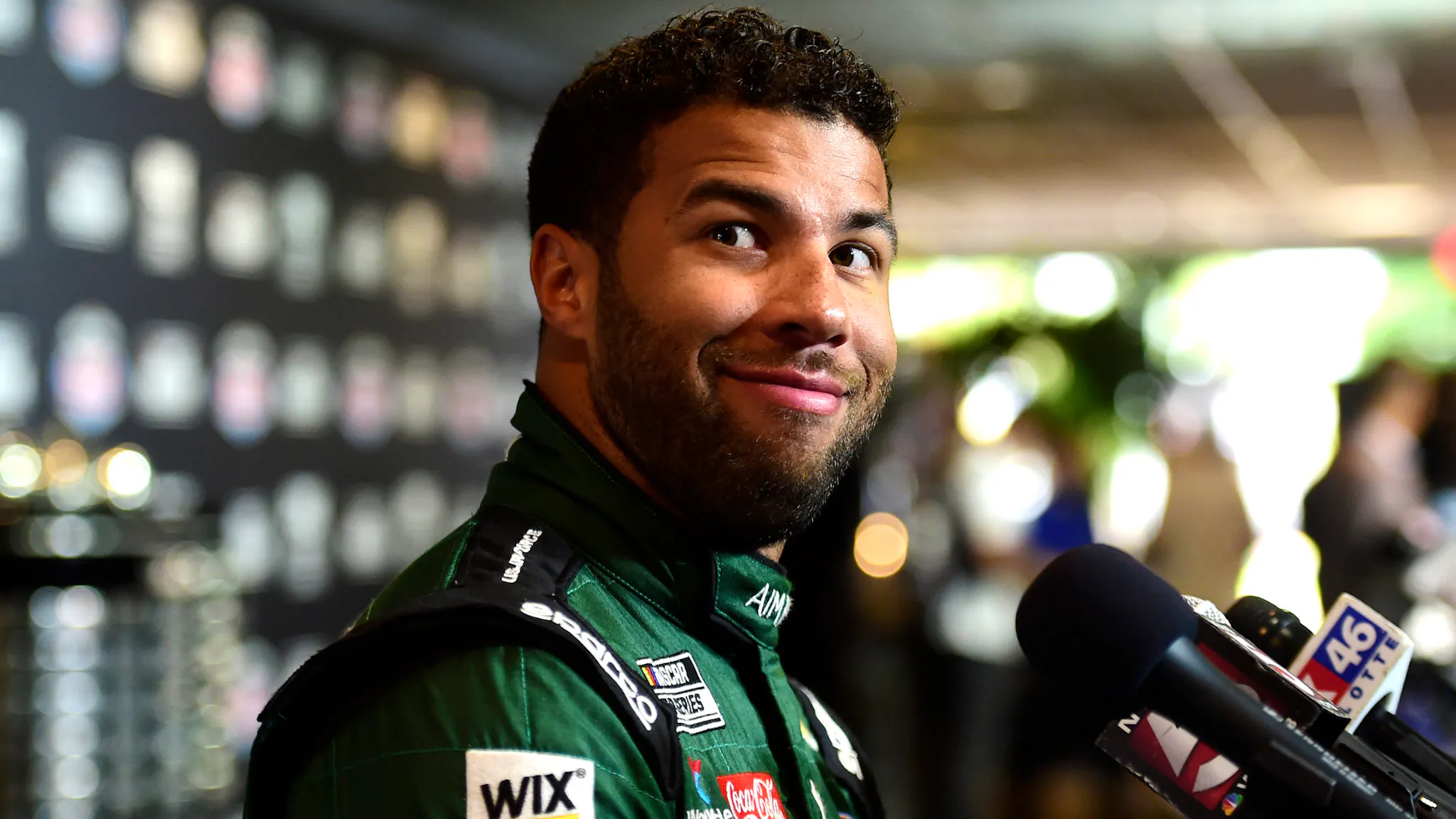 NASCAR Cup Series 62nd Annual Daytona 500 – Media Day DAYTONA BEACH, FLORIDA - FEBRUARY 12: Bubba Wallace, driver of the #43 United States Air Force Chevrolet, speaks with the media during the NASCAR Cup Series 62nd Annual Daytona 500 Media Day at Daytona International Speedway on February 12, 2020 in Daytona Beach, Florida.
