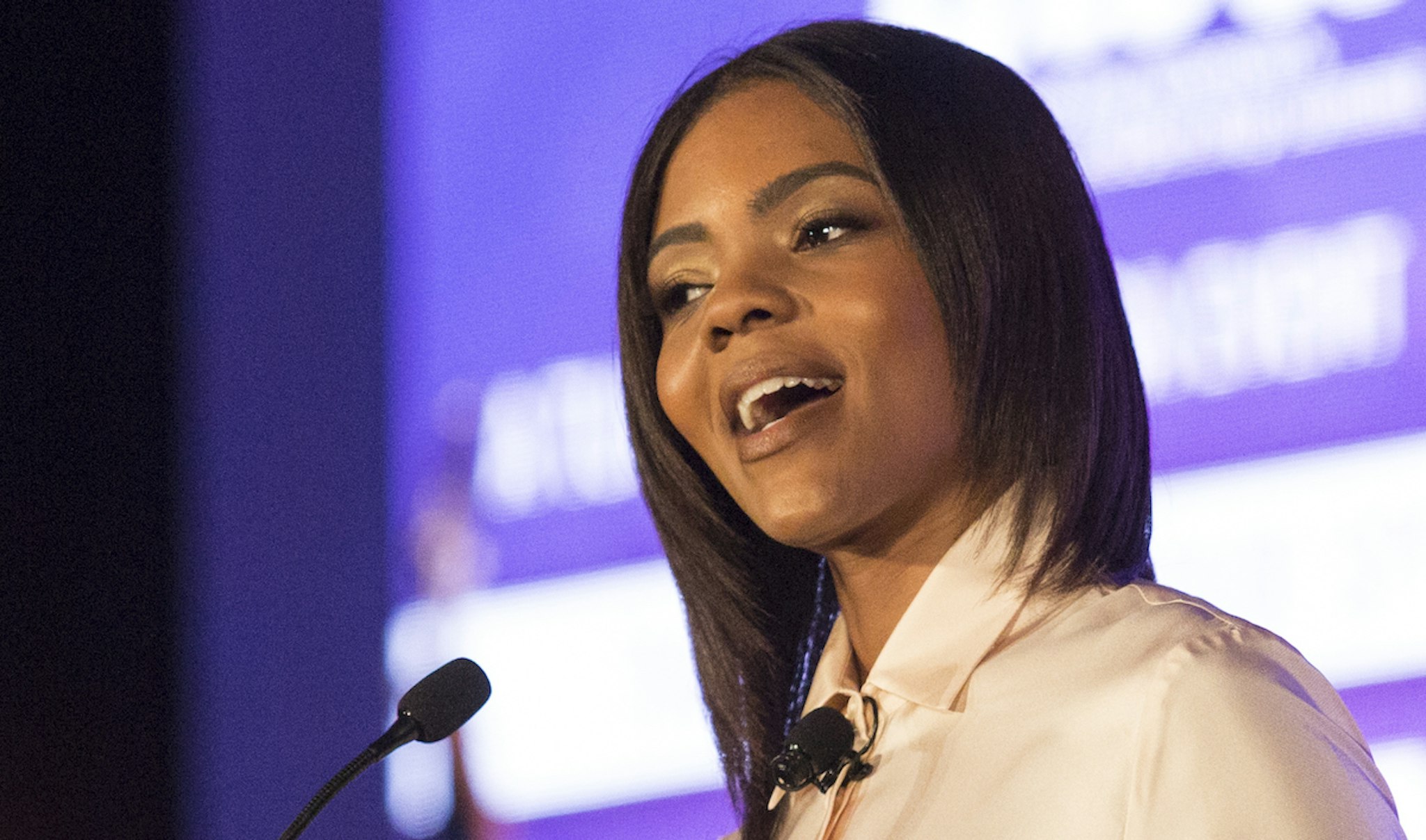 Conservative commentator, Candace Owens, speaks at the Turning Point USA Young Women’s Leadership Summit in Dallas, Texas, on June 16, 2018.