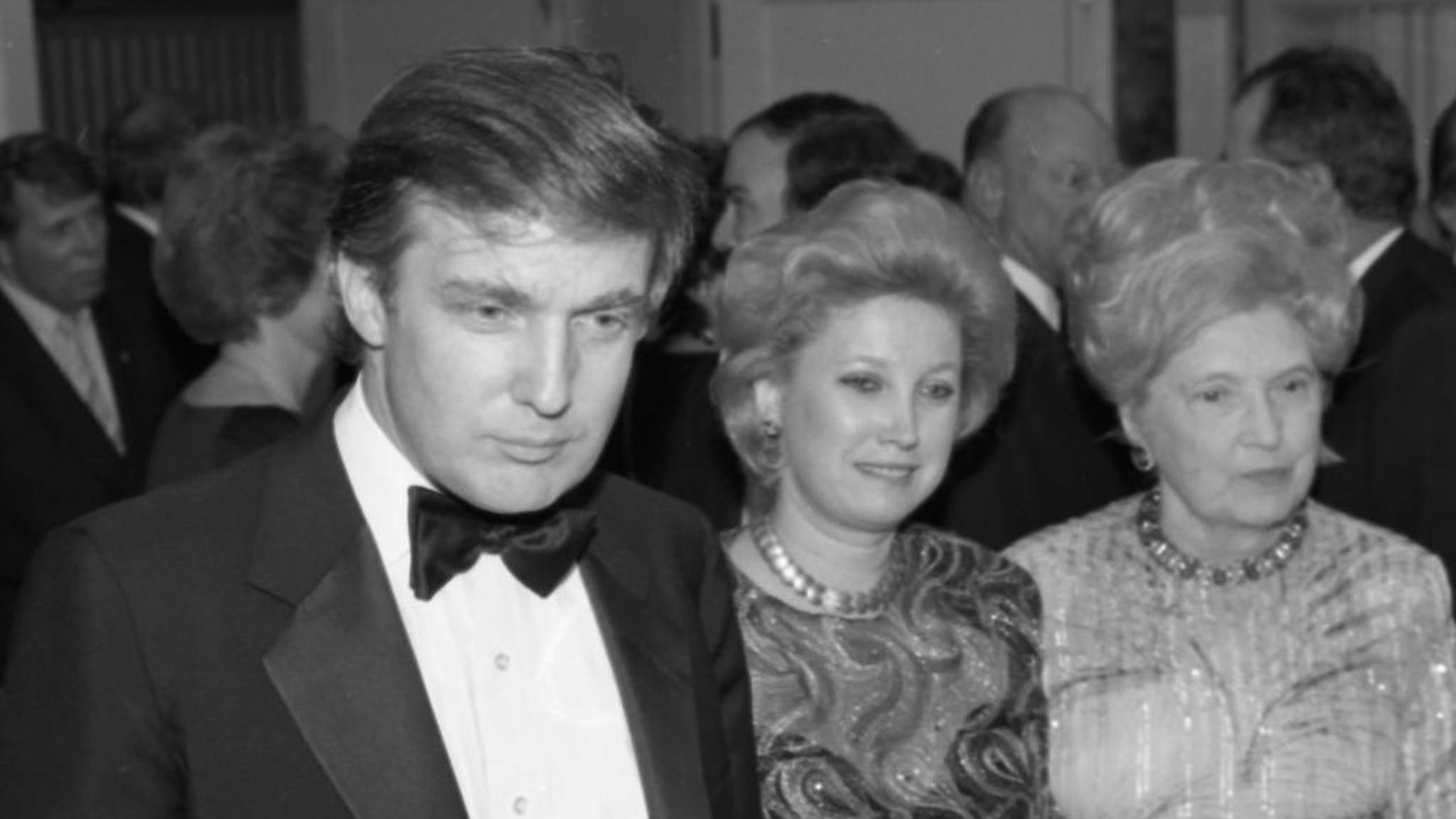 Businessman Donald Trump, his sister Maryanne Trump Barry and his mother Mary Anne MacLeod Trump attend the 90th birrthday celebration of Dr. Norman Vincent Peale author of the book "The Power of Positive Thinking" at the Waldorf Astoria Hotel in May 1988 in New York, New York. (Photo by Tom Gates/Getty Images)