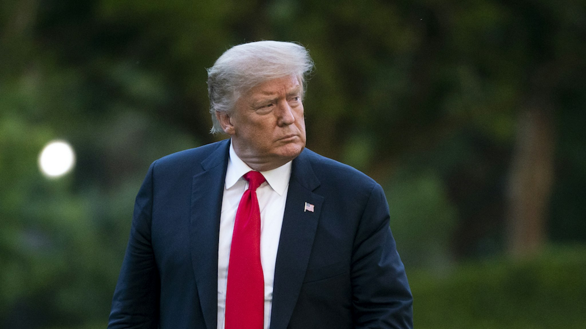 U.S. President Donald Trump walks to the White House residence after exiting Marine One on the South Lawn on June 25, 2020 in Washington, DC. President Trump traveled to Wisconsin on Thursday for a Fox News town hall event and a visit to a shipbuilding manufacturer. (Photo by Drew Angerer/Getty Images)