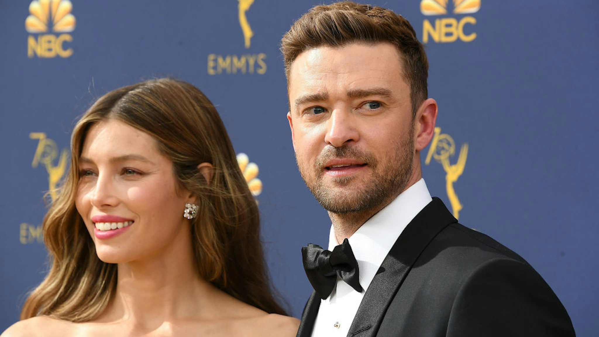 Jessica Biel, Justin Timberlake arrives at the 70th Emmy Awards on September 17, 2018 in Los Angeles, California