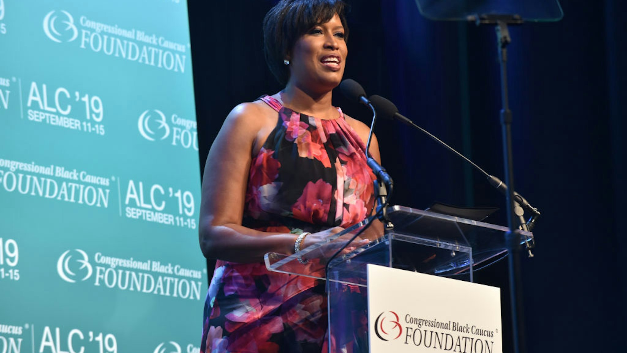 Washington DC Mayor Muriel Bowser speaks onstage at the Congressional Black Caucus' Annual Legislative Conference's Phoenix Awards Dinner at The Walter E. Washington Convention Center on September 14, 2019 in Washington, DC.
