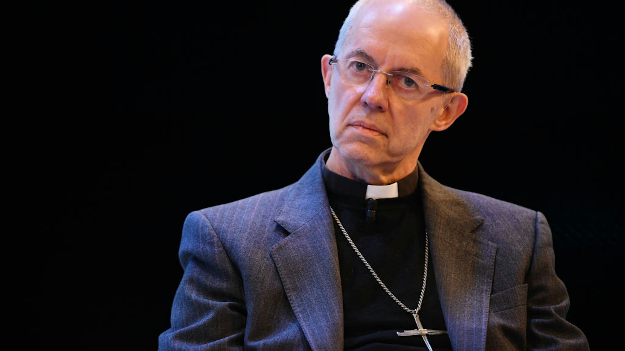 The Most Reverend Justin Welby, Archbishop of Canterbury talks at a debate on social inequality at the annual CBI conference on November 18, 2019 in London, England.