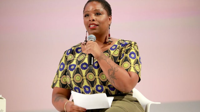 Patrisse Cullors speaks on stage at the Teen Vogue Summit 2019 at Goya Studios on November 02, 2019 in Los Angeles, California.