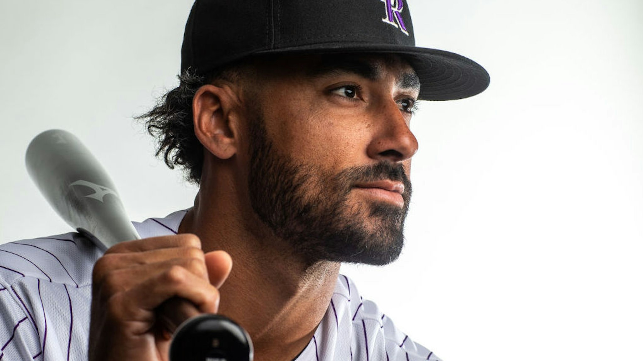 Ian Desmond #20 of the Colorado Rockies poses for a portrait during Photo Day at the Colorado Rockies Spring Training Facility at Salt River Fields at Talking Stick on February 19, 2020 in Scottsdale, Arizona.