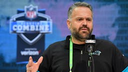 NFL Combine – Day 1 Head coach Matt Rhule of the Carolina Panthers interviews during the first day of the NFL Scouting Combine at Lucas Oil Stadium on February 25, 2020 in Indianapolis, Indiana.