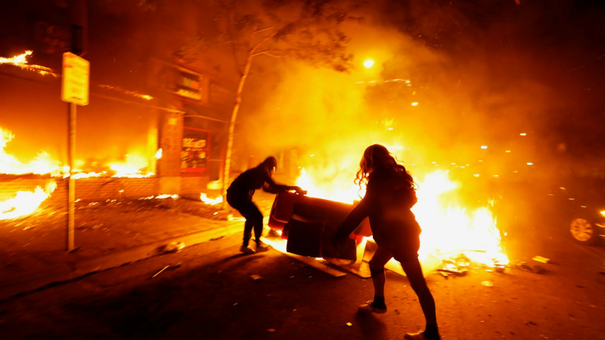 Despite a curfew, protests and looting went all throughout the night in various parts of the city of Minneapolis on Friday night, May 29, 2020.
