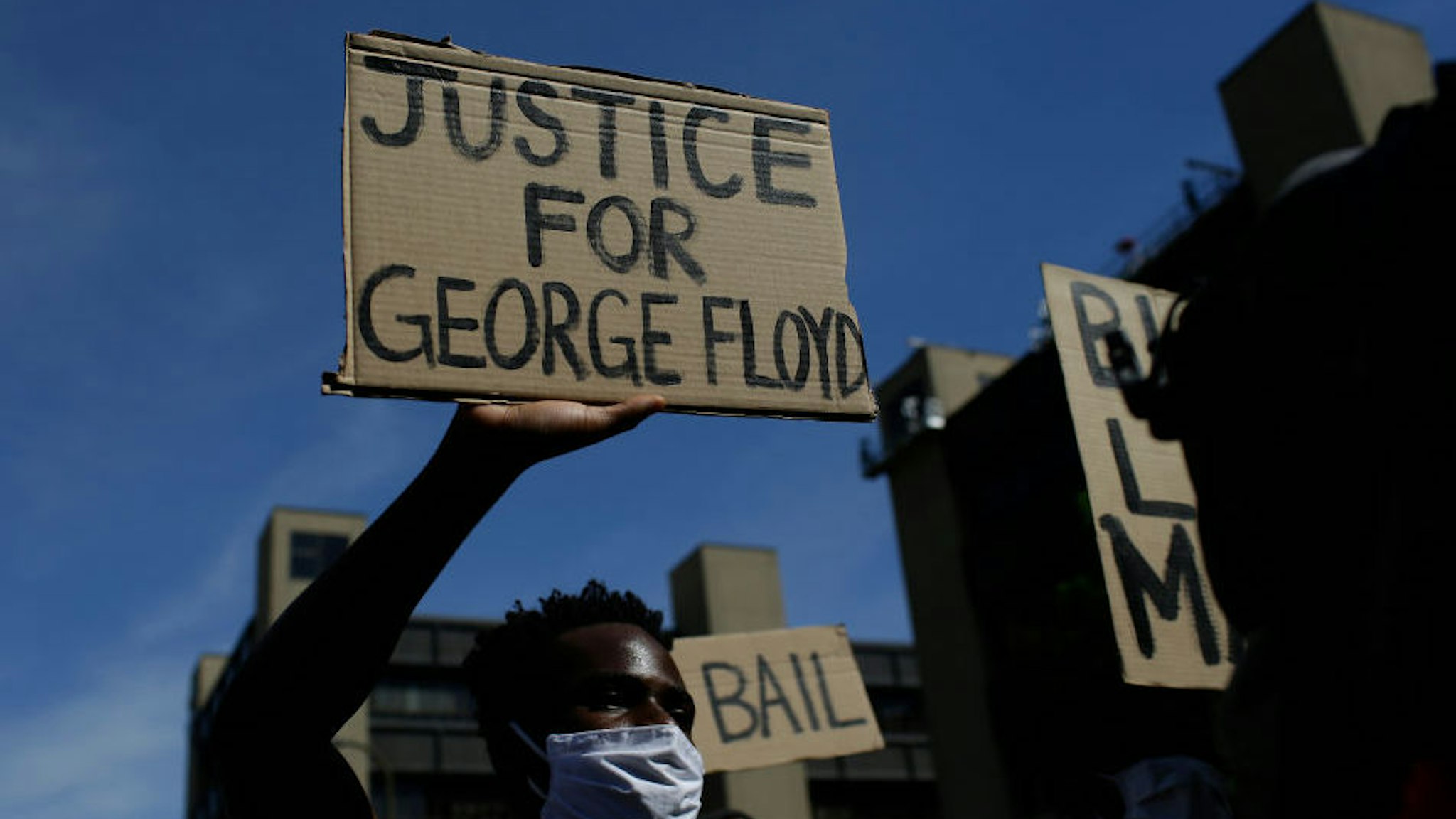 Protesters demonstrate against the death of George Floyd on May 31, 2020 in Minneapolis, Minnesota.