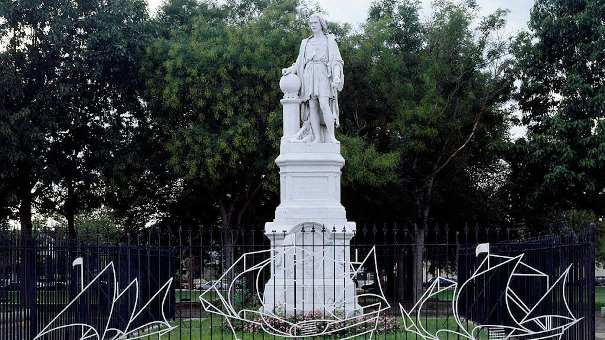 Statue of Christopher Columbus in Marconi Park, Philadelphia, Pennsylvania