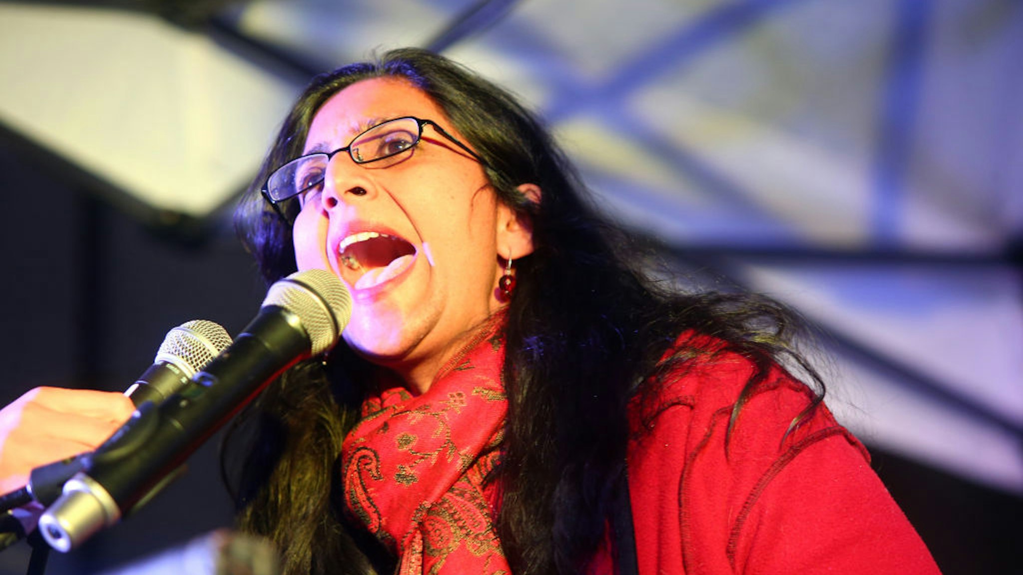 Seattle City Councilmember Kshama Sawant speaks at rally at Westlake Center on March 8, 2017 in Seattle, Washington.