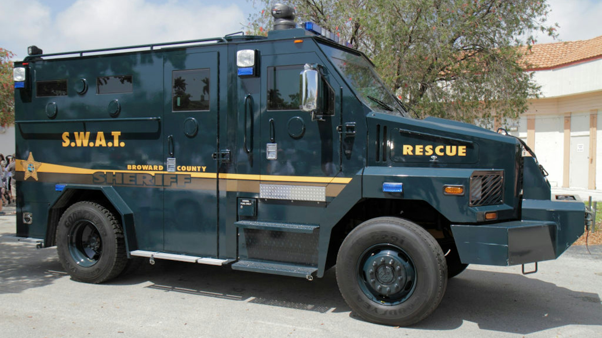A SWAT rescue police truck.