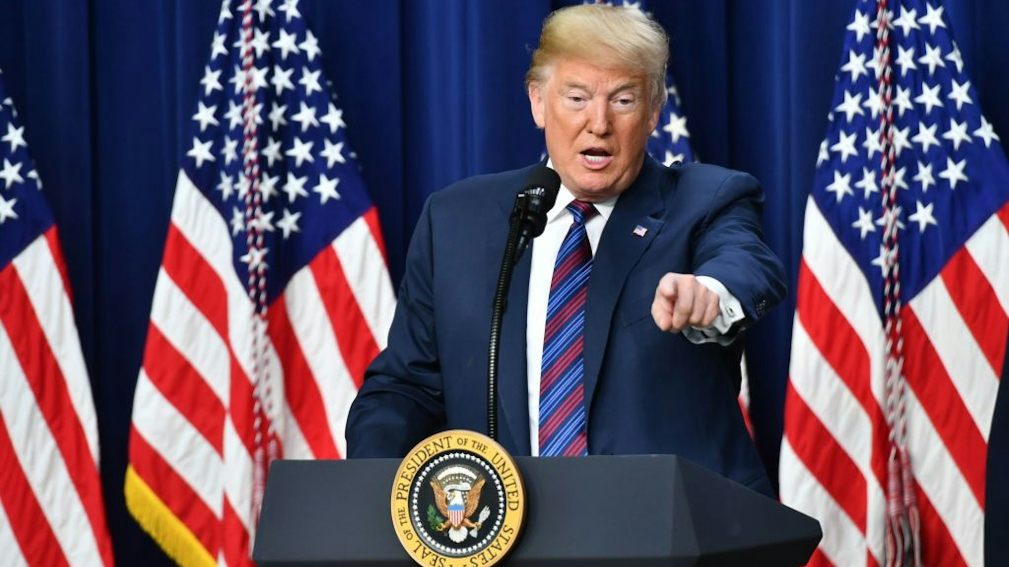 US President Donald Trump speaks before signing the "Right To Try Act", which allows terminally ill patients to seek treatment using drugs that have not yet been approved, at the White House in Washington, DC, on May 30, 2018.