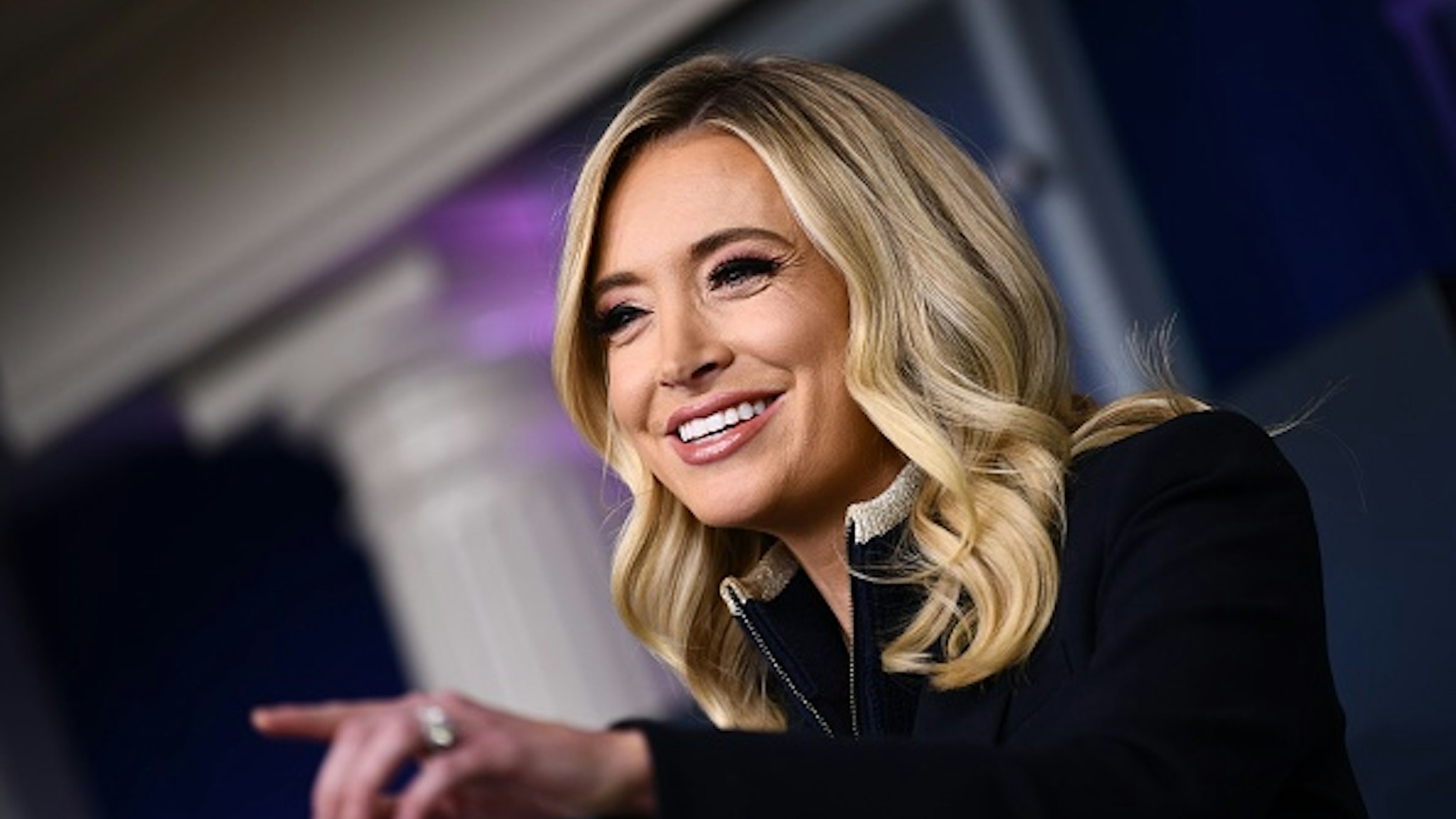 White House Press Secretary Kayleigh McEnany speaks to the press on June 1, 2020, in the Brady Briefing Room of the White House in Washington, DC.