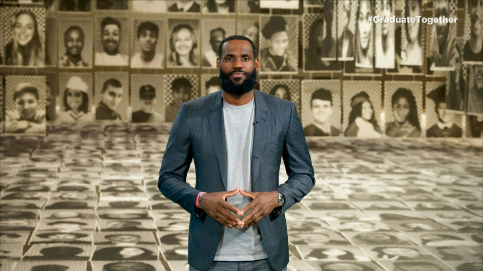 MAY 16: In this screengrab, LeBron James speaks during Graduate Together: America Honors the High School Class of 2020 on May 16, 2020. (Photo by Getty Images/Getty Images for EIF &amp; XQ)