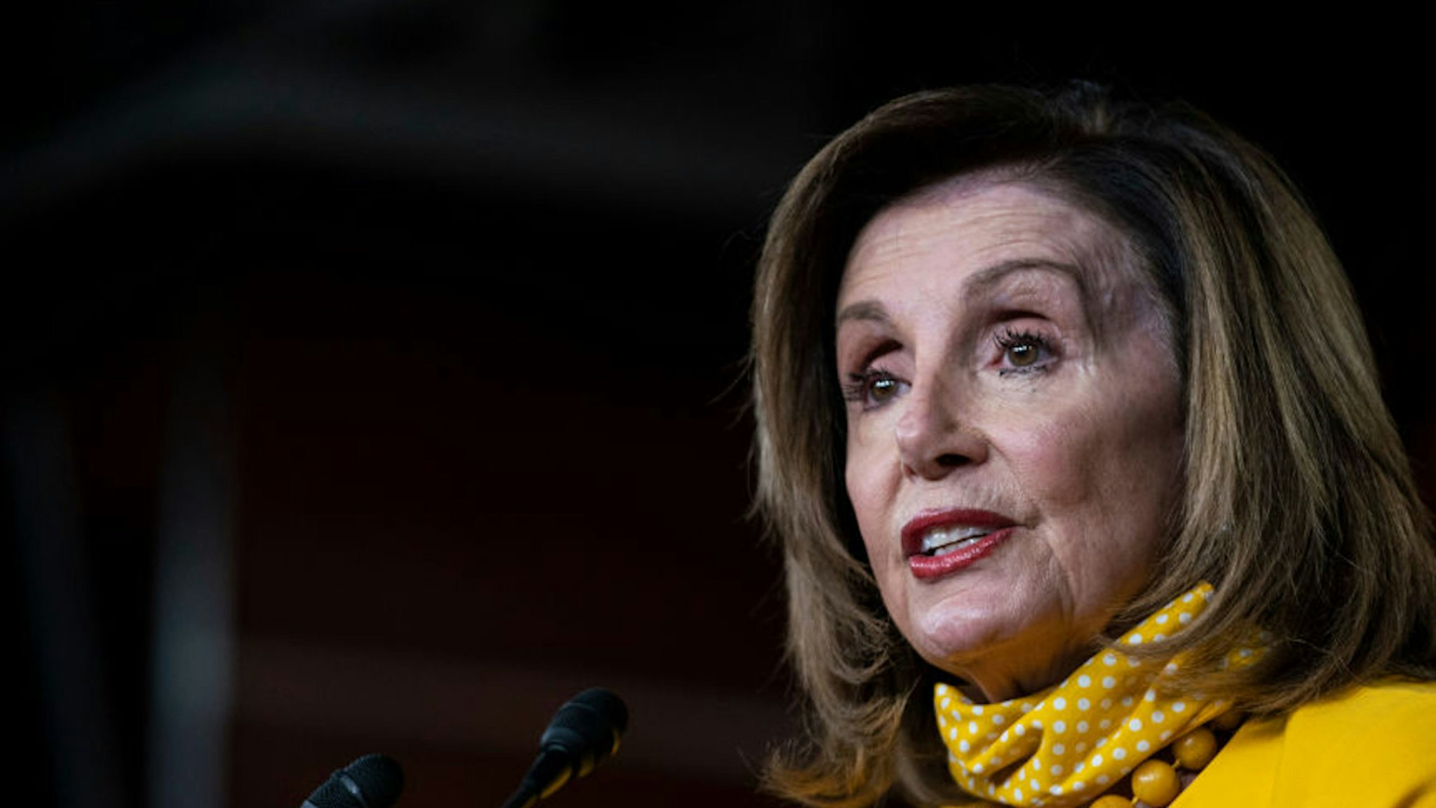 WASHINGTON, DC - JUNE 11: U.S. Speaker of the House Rep. Nancy Pelosi (D-CA) speaks during a weekly news conference on June 11, 2020 in Washington, DC. Speaker Pelosi discussed various topics including the Black Lives Matter movement and coronavirus. (