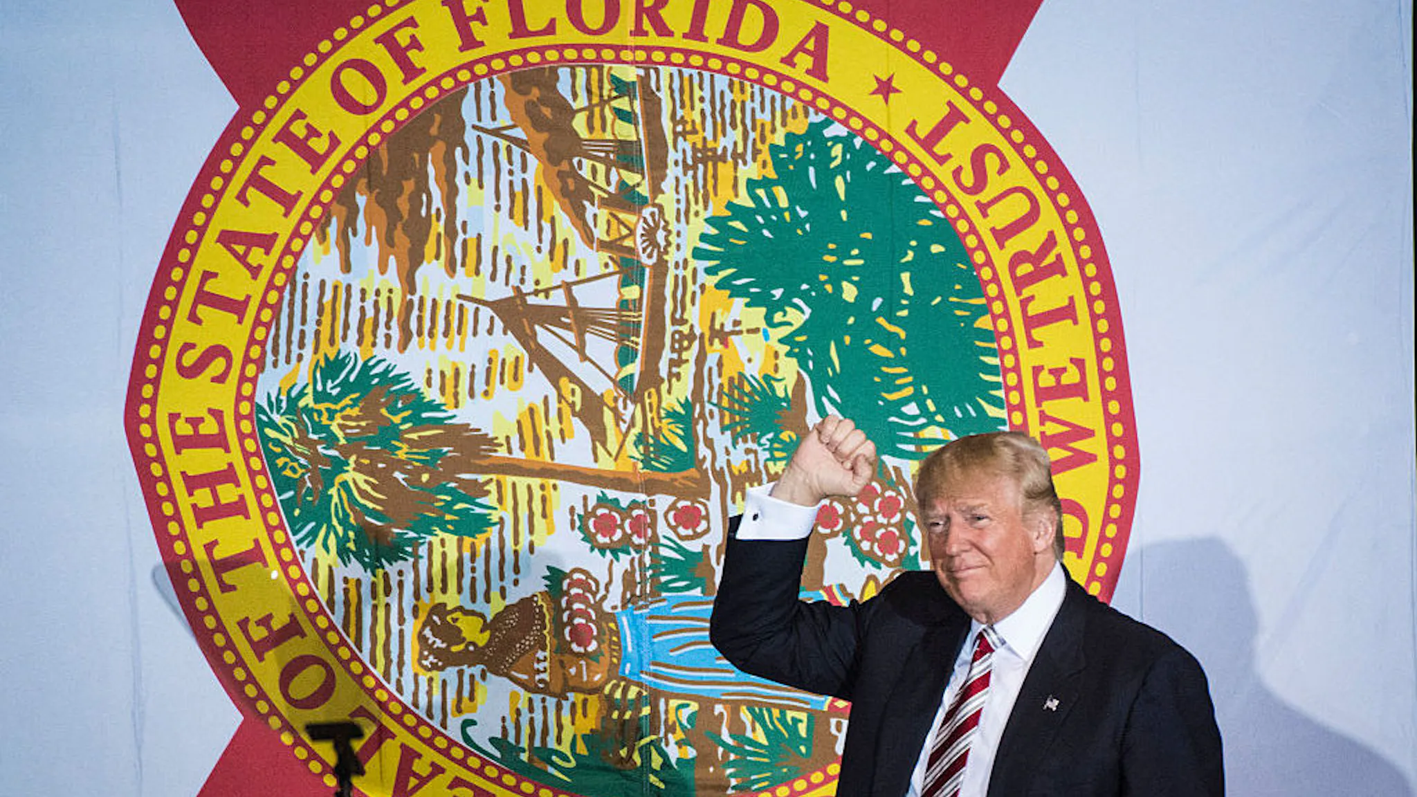 President Trump JACKSONVILLE, FL - NOVEMBER 3: Republican presidential candidate Donald Trump walks out to speak during a campaign event at the Jacksonville Equestrian Center in Jacksonville, FL on Thursday November 03, 2016. (Photo by Jabin Botsford/The Washington Post via Getty Images)