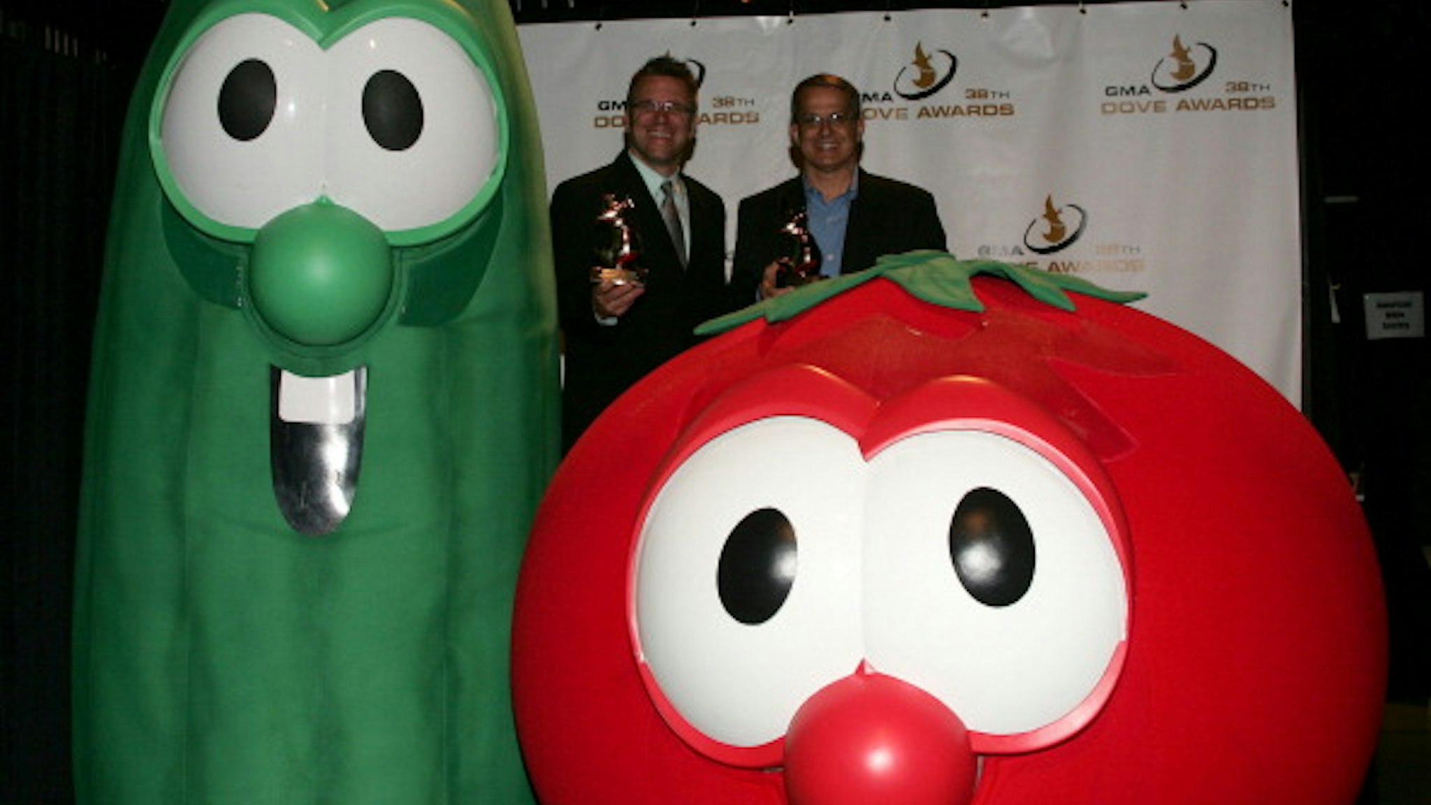 Veggie Tales during 38th Annual GMA DOVE Awards - Press Room at Grand Old Opry in Nashville, United States, United States.