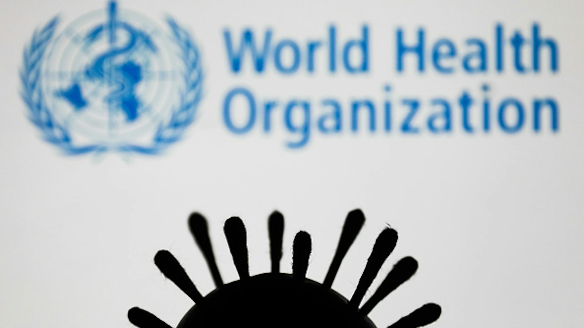 Coronavirus model is seen with World Health Organization ( WHO ) logo in the background in this illustration photo taken in Poland on June 5, 2020.