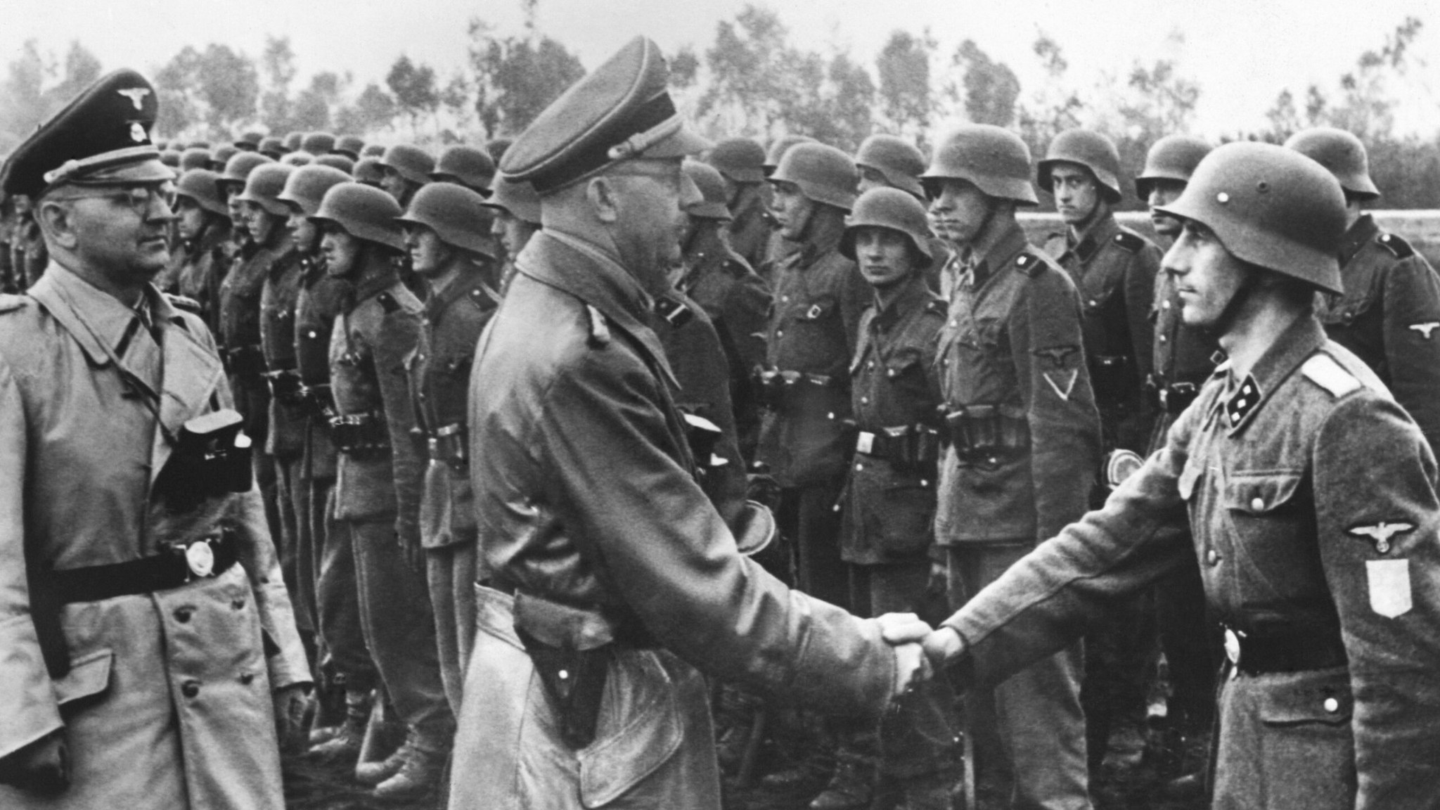 District Galicia Ss Troops Review By Himmler And Dr Wachter In Germany On June 3Rd 1944.