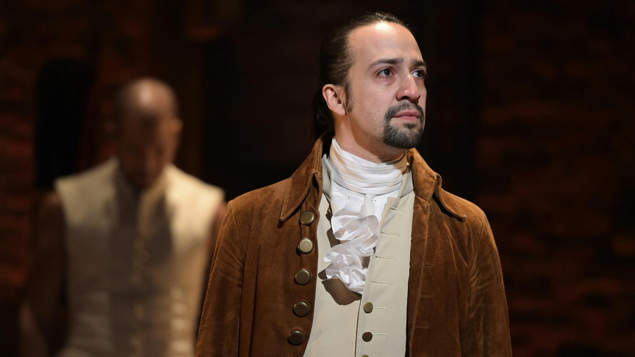 Lin-Manuel Miranda Actor, composer Lin-Manuel Miranda is seen on stage during "Hamilton" GRAMMY performance for The 58th GRAMMY Awards at Richard Rodgers Theater on February 15, 2016 in New York City.