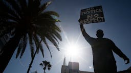 Black Lives Matter Protest Thousands of people participated in today’s peaceful march peaceful march in Hollywood, CA today Sunday June 7, 2020 against police brutality sparked by the death of George Floyd. (Francine Orr/ Los Angeles Times)