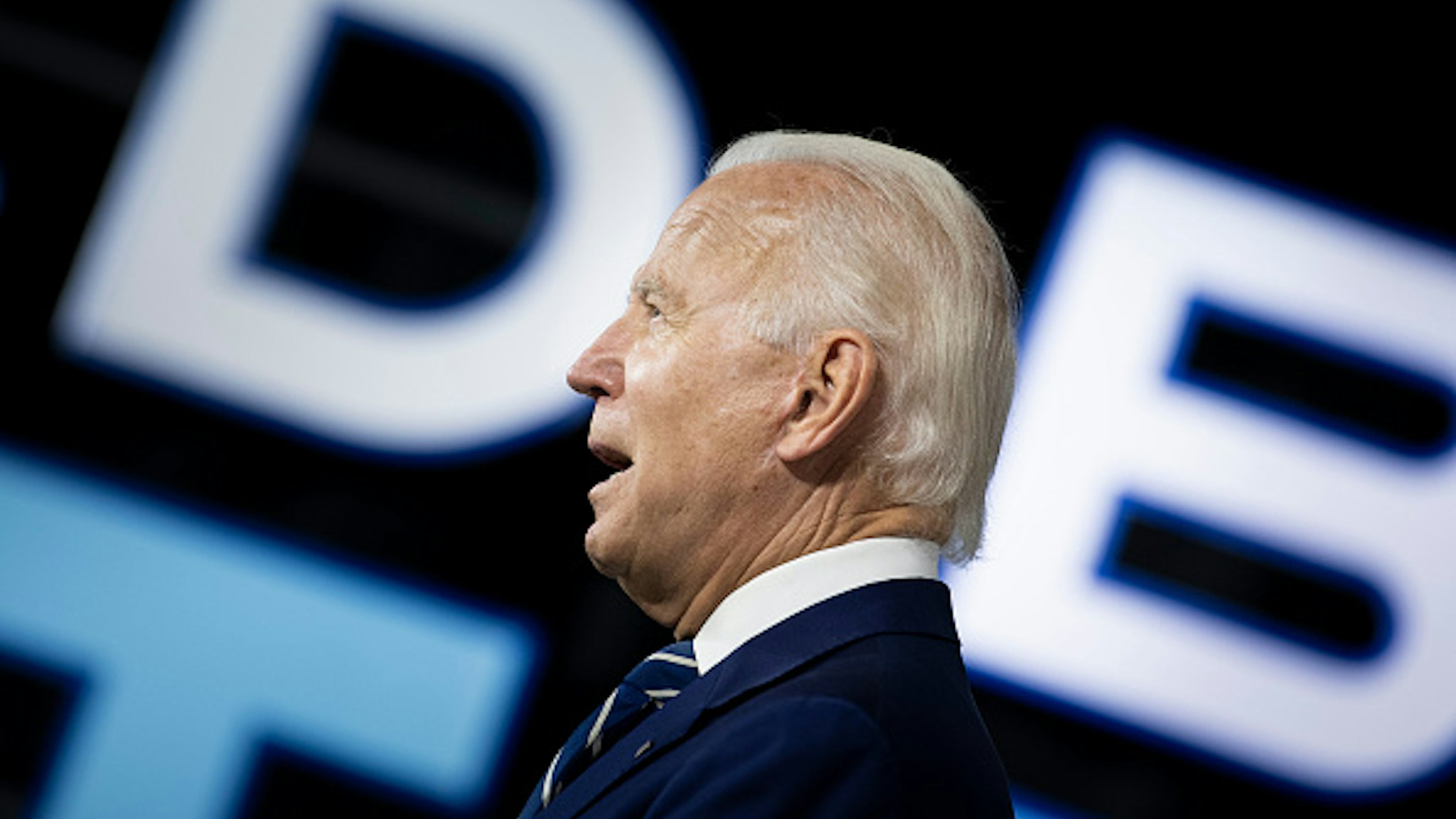 US Democratic presidential candidate Joe Biden speaks about on the third plank of his Build Back Better economic recovery plan for working families, on July 21, 2020, in New Castle, Delaware.