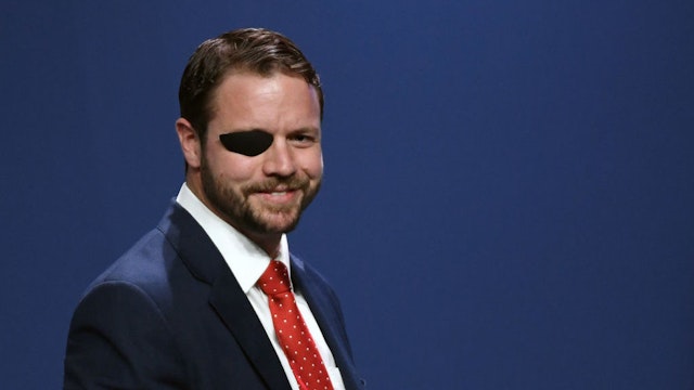 LAS VEGAS, NEVADA - APRIL 06: U.S. Rep. Dan Crenshaw (R-TX) smiles after speaking at the Republican Jewish Coalition's annual leadership meeting at The Venetian Las Vegas after appearances by U.S. President Donald Trump and Vice President Mike Pence on April 6, 2019 in Las Vegas, Nevada. Trump has cited his moving of the U.S. embassy in Israel to Jerusalem and his decision to pull the U.S. out of the Iran nuclear deal as reasons for Jewish voters to leave the Democratic party and support him and the GOP instead. (Photo by Ethan Miller/Getty Images)