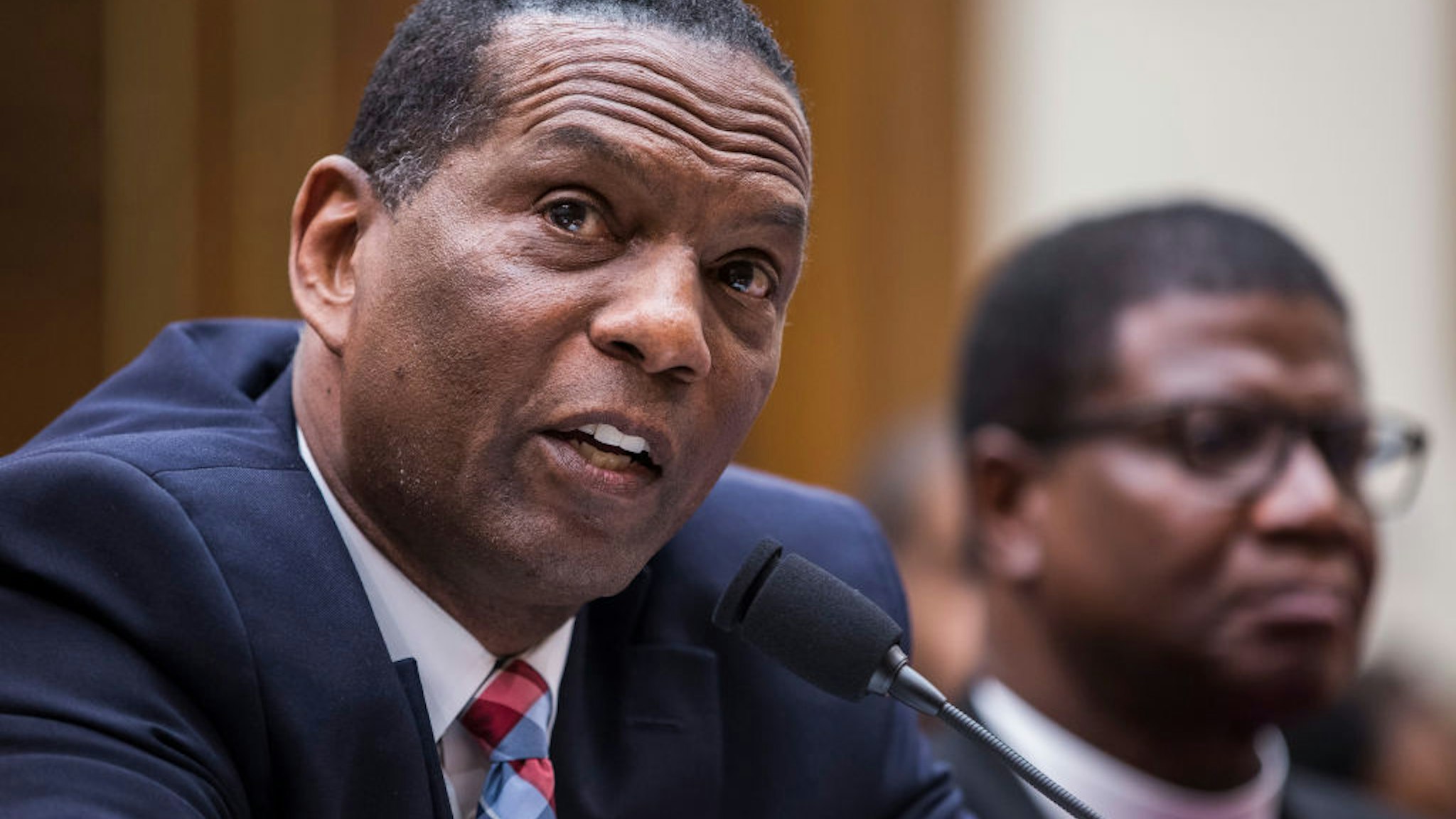 Former NFL player Burgess Owens testifies during a hearing on slavery reparations held by the House Judiciary Subcommittee on the Constitution, Civil Rights and Civil Liberties on June 19, 2019 in Washington, DC.
